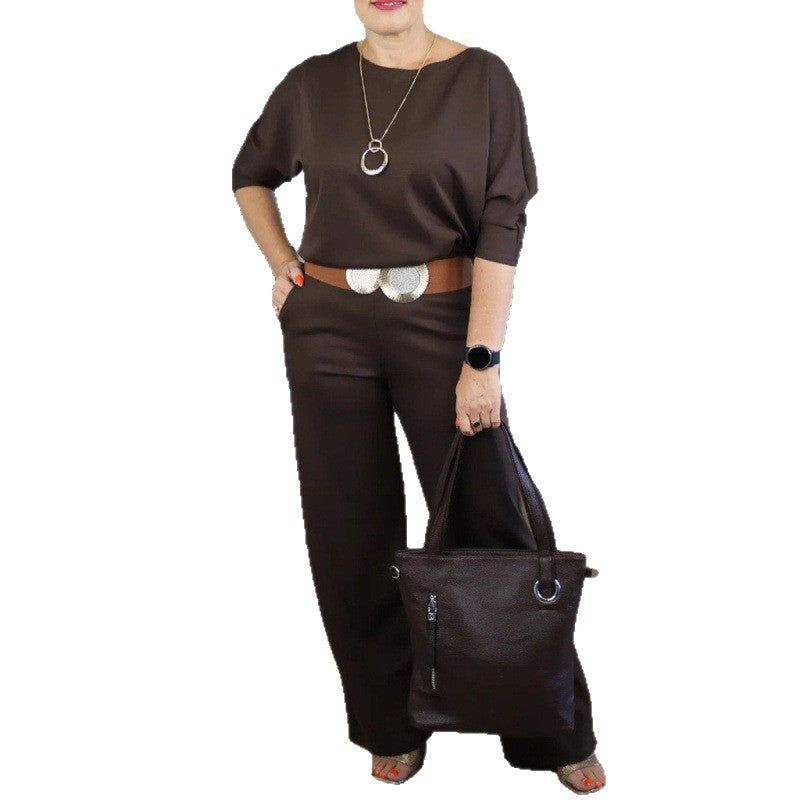 Women's Solid Color Knitted Three-Piece