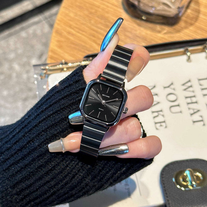 Minimalist Square Women Watch Steel Band