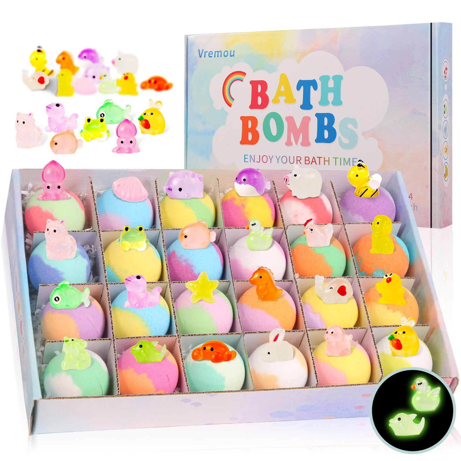 Childrens Luminous Bubble Bath Ball with Surprise Toys