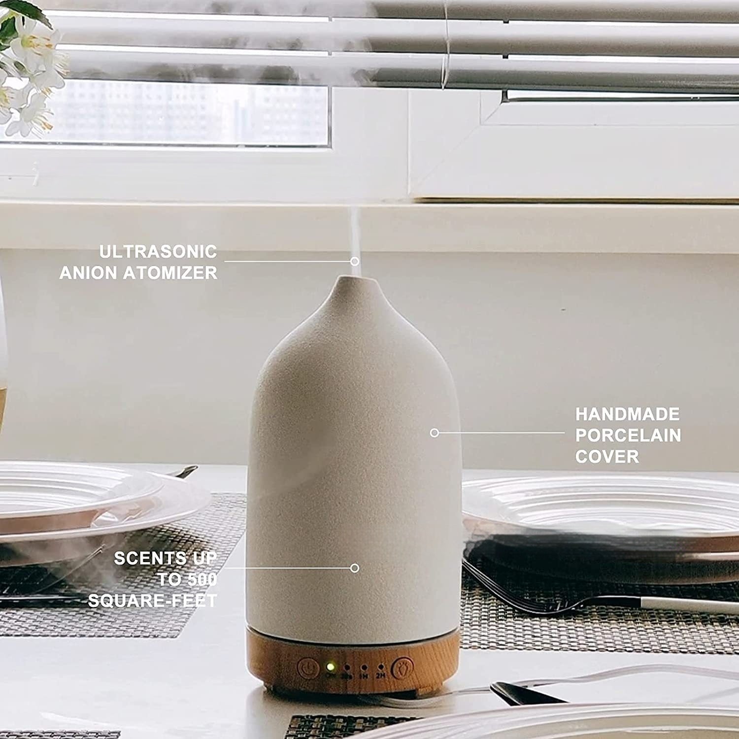 Wood-grain Ceramic Short-spout Aroma Diffuser