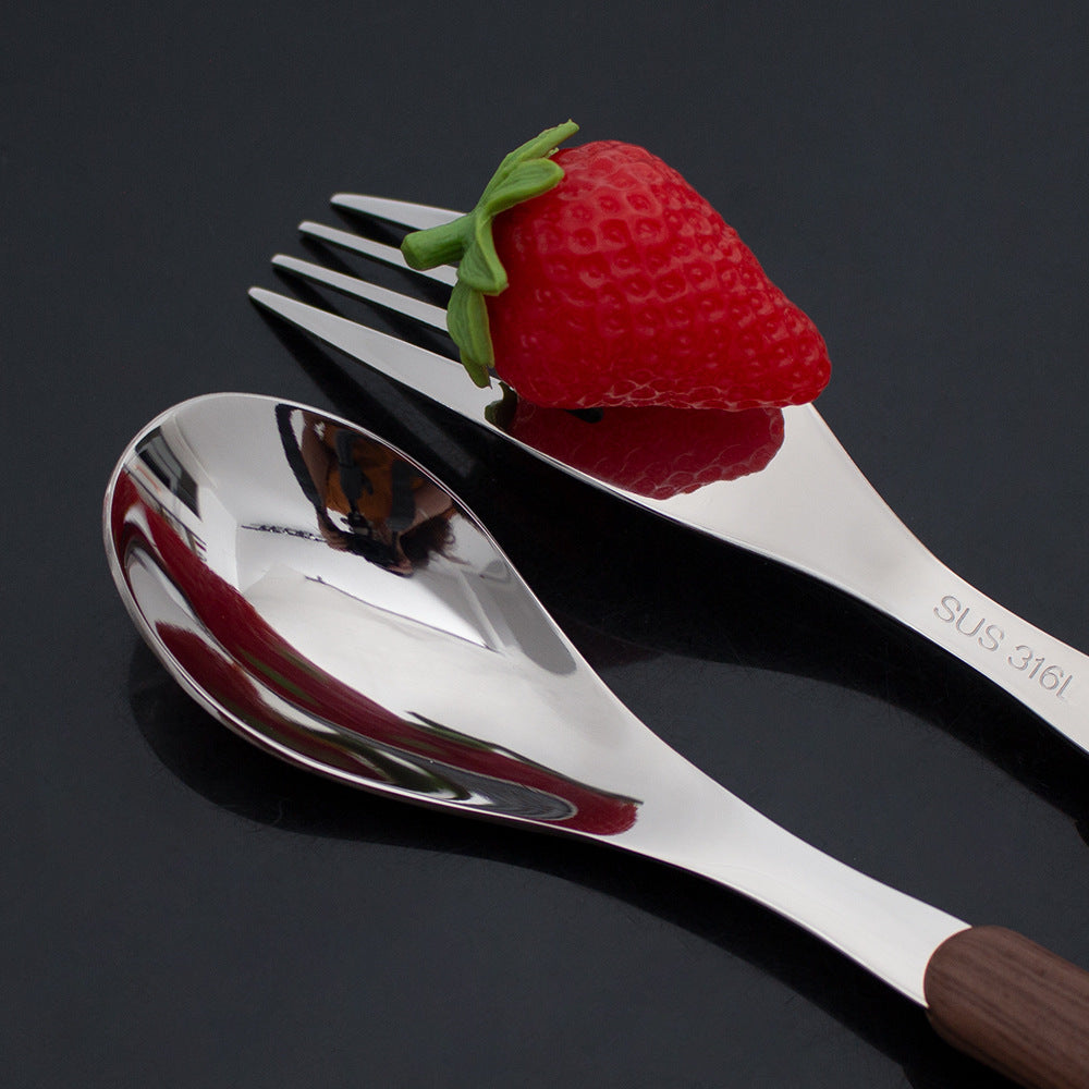 Stainless Steel Wood Grain Cutlery Set