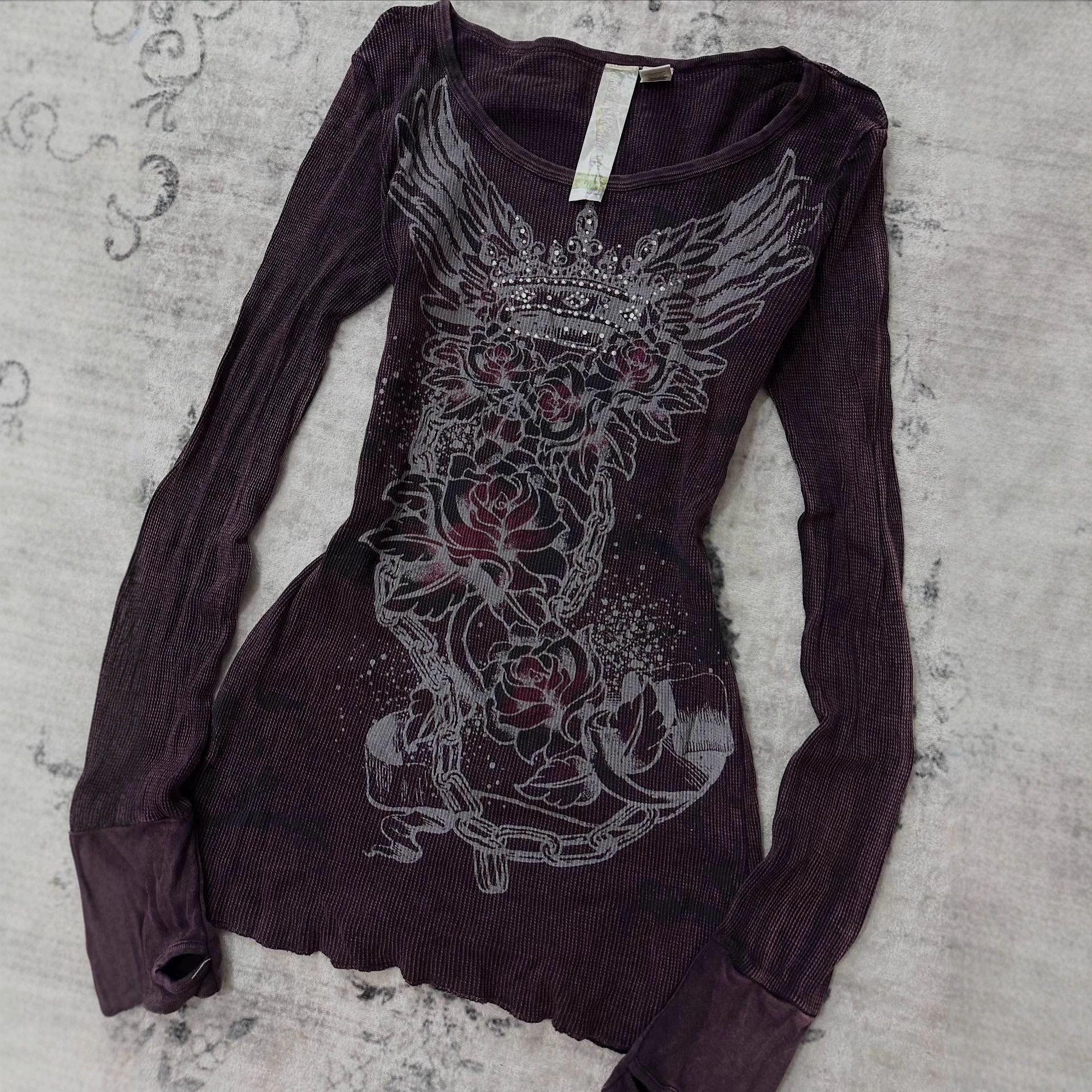 American Subculture Gothic Dark Style Chic Girl Long Sleeve