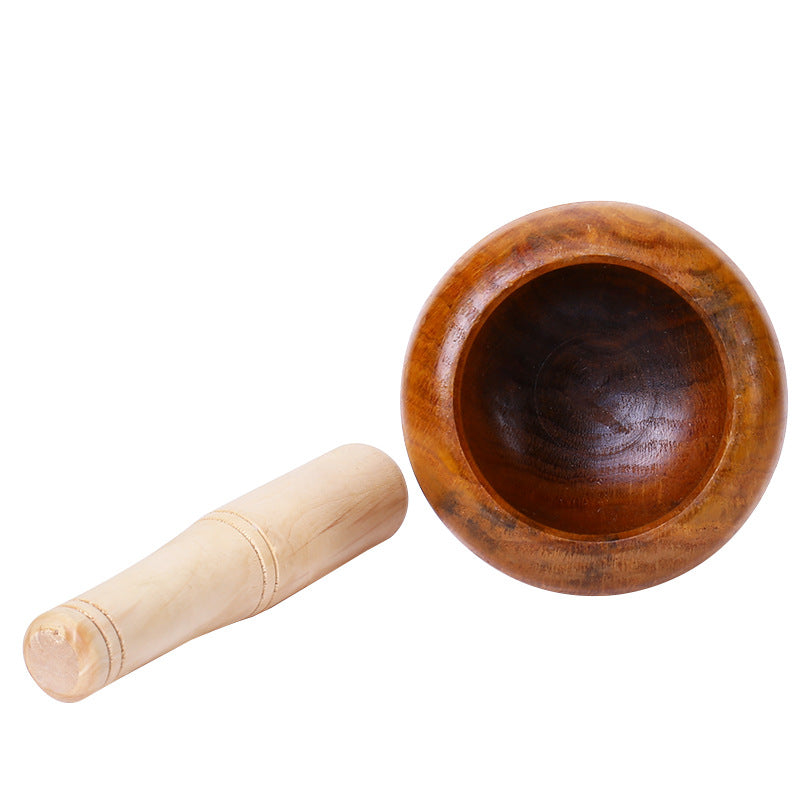 Wooden Garlic Masher and Mortar