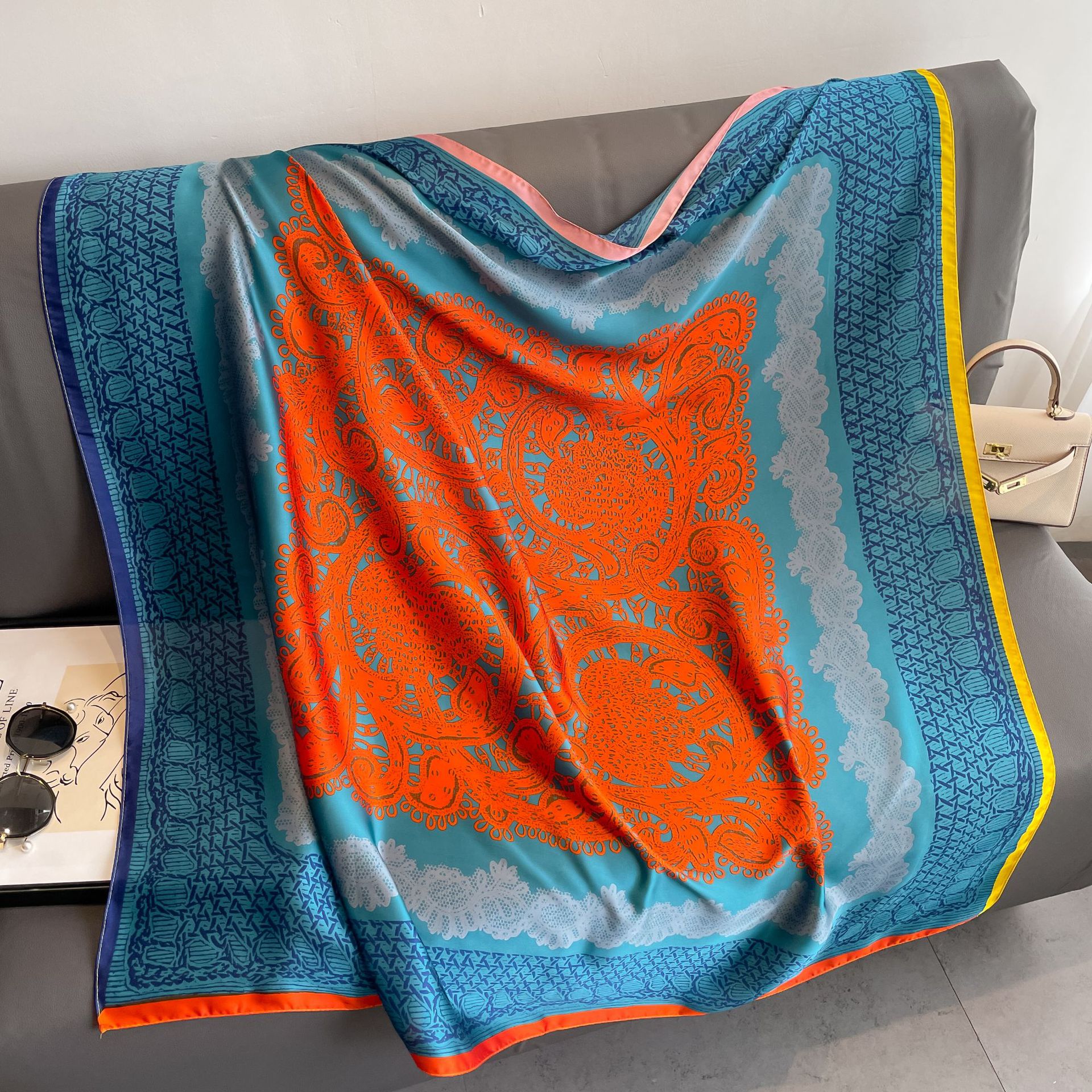 Creative Exotic-print Versatile Silk Scarf