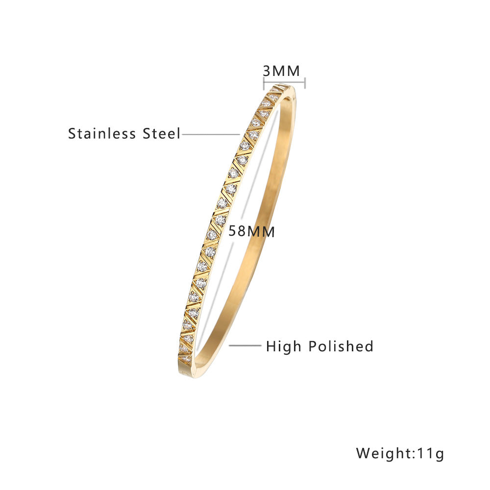 Fashion Titanium Steel Zircon Bracelet