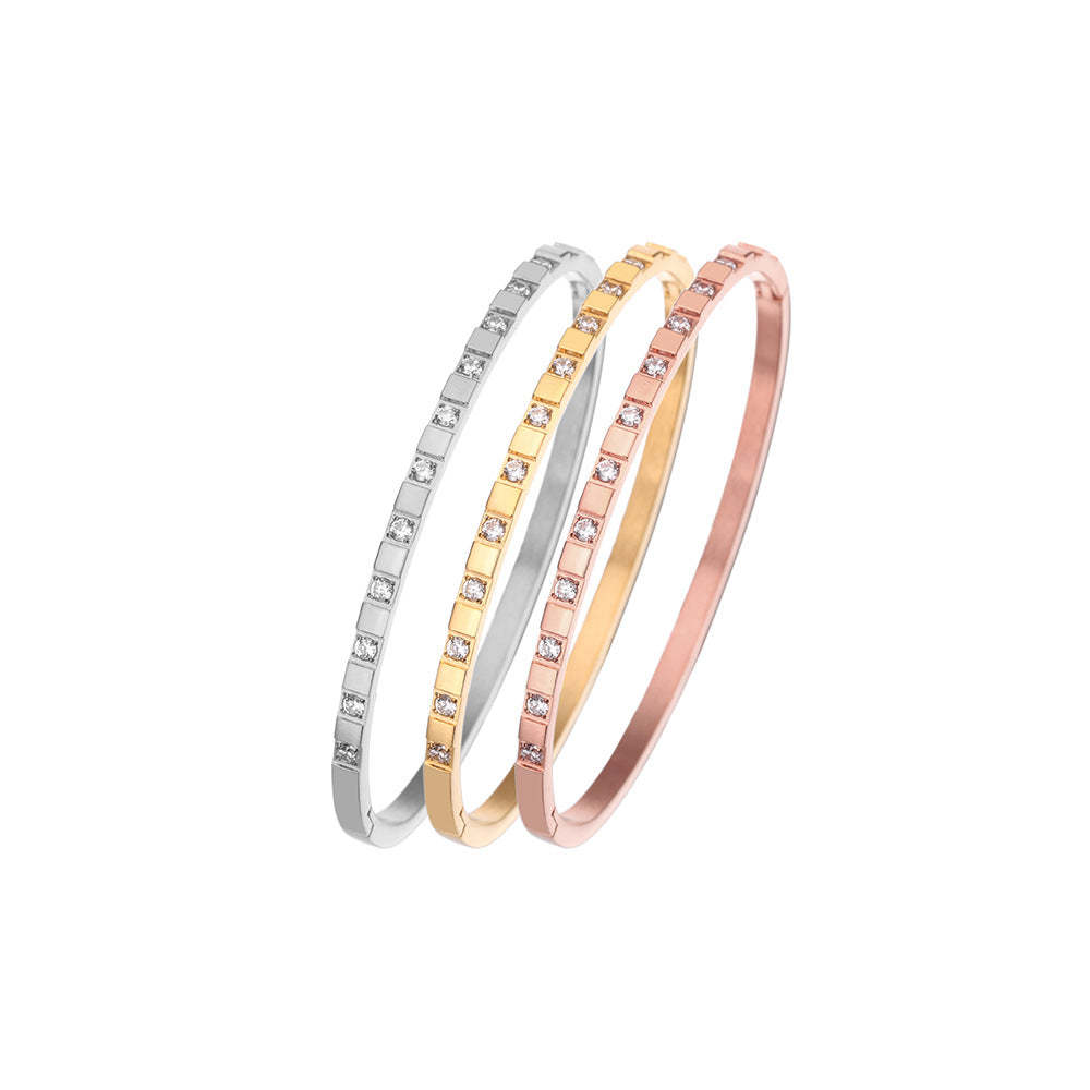 Fashion Titanium Steel Zircon Bracelet