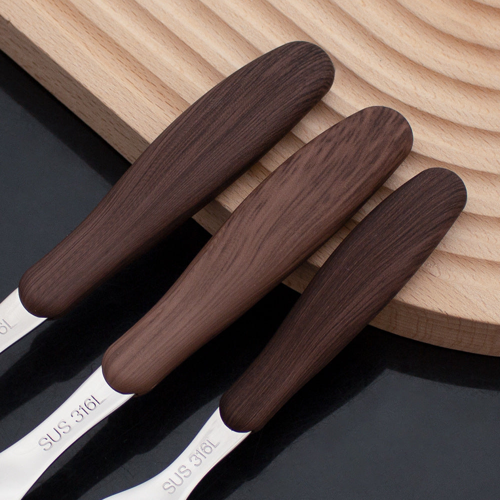 Stainless Steel Wood Grain Cutlery Set