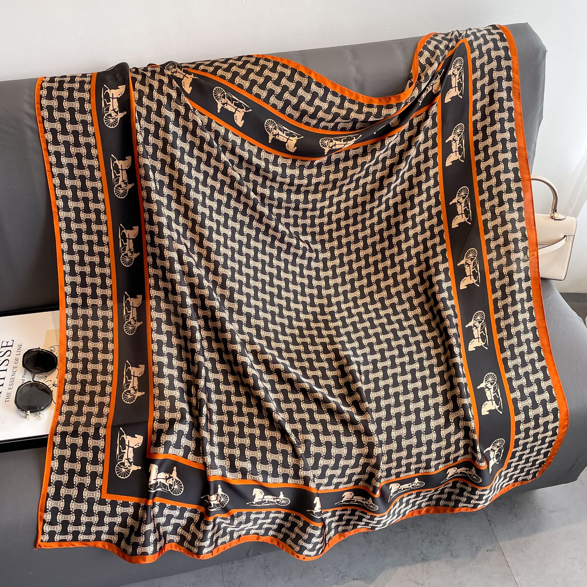 Creative Exotic-print Versatile Silk Scarf
