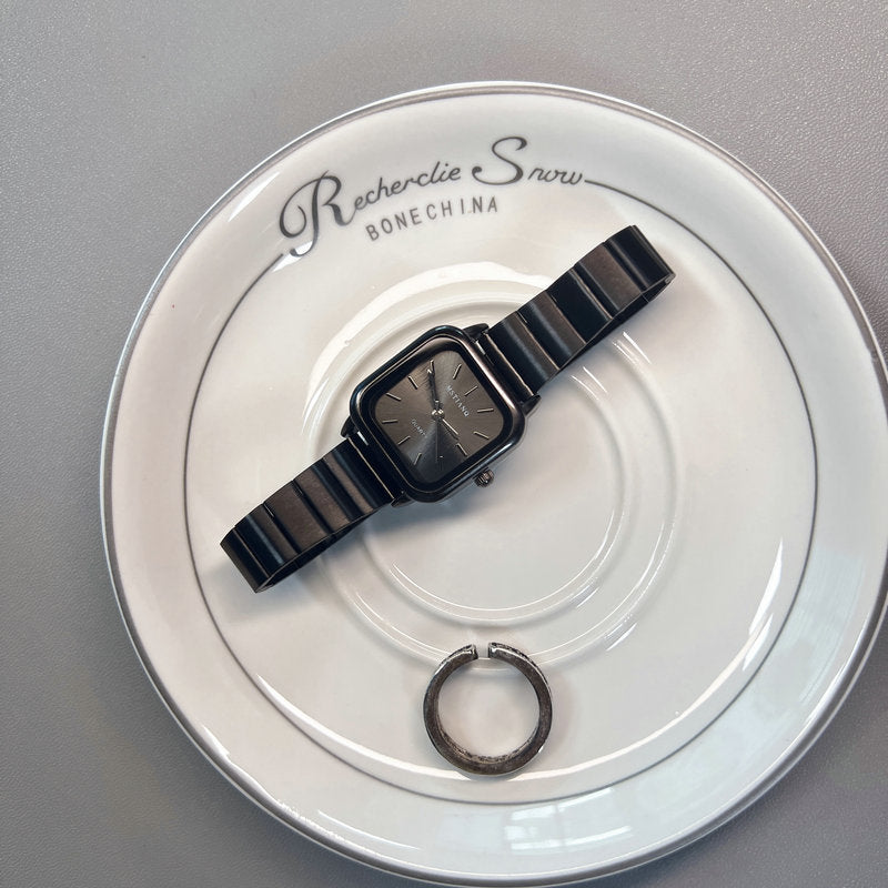Minimalist Square Women Watch Steel Band