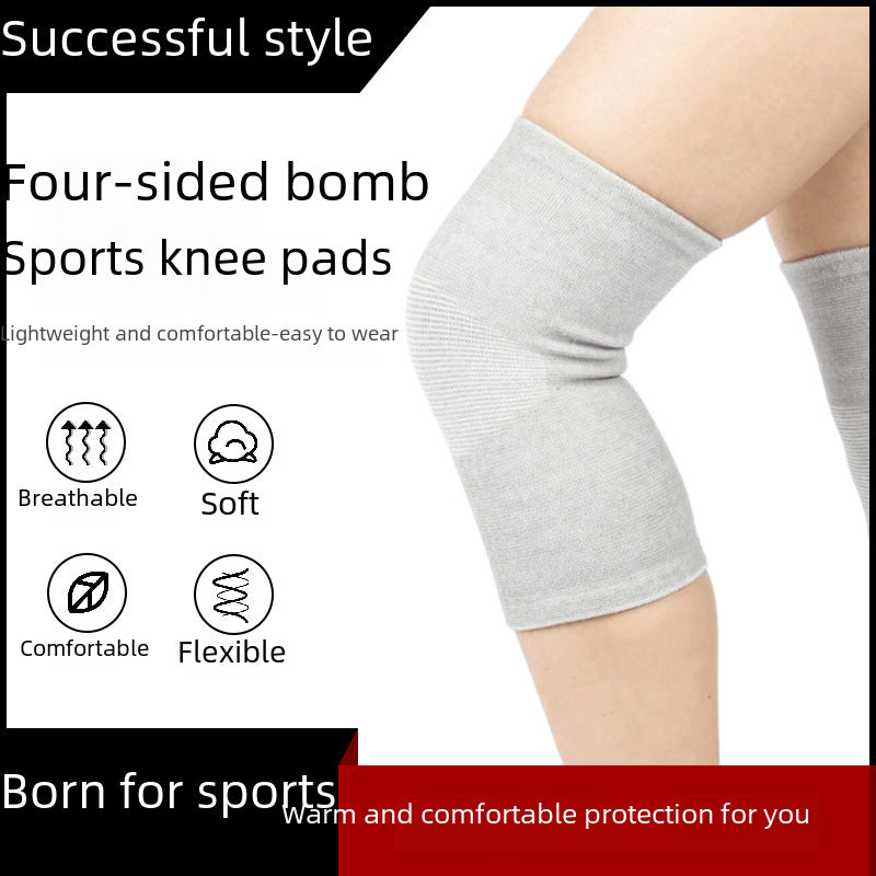 Thin knee pads four-sided bullet material wholesale outdoor basketball running knee pads fitness cycling sports knee pads