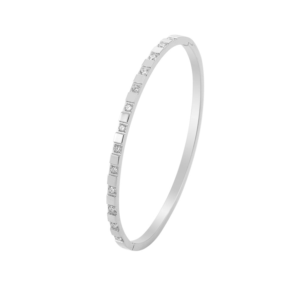 Fashion Titanium Steel Zircon Bracelet