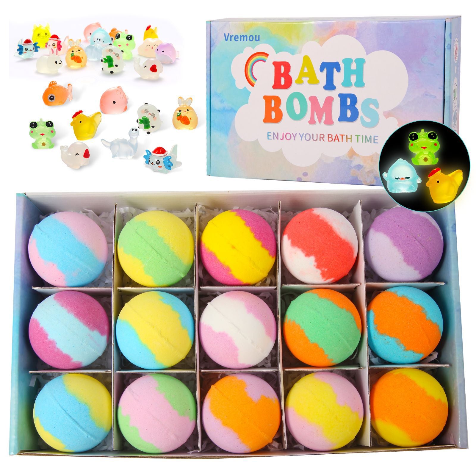 Childrens Luminous Bubble Bath Ball with Surprise Toys