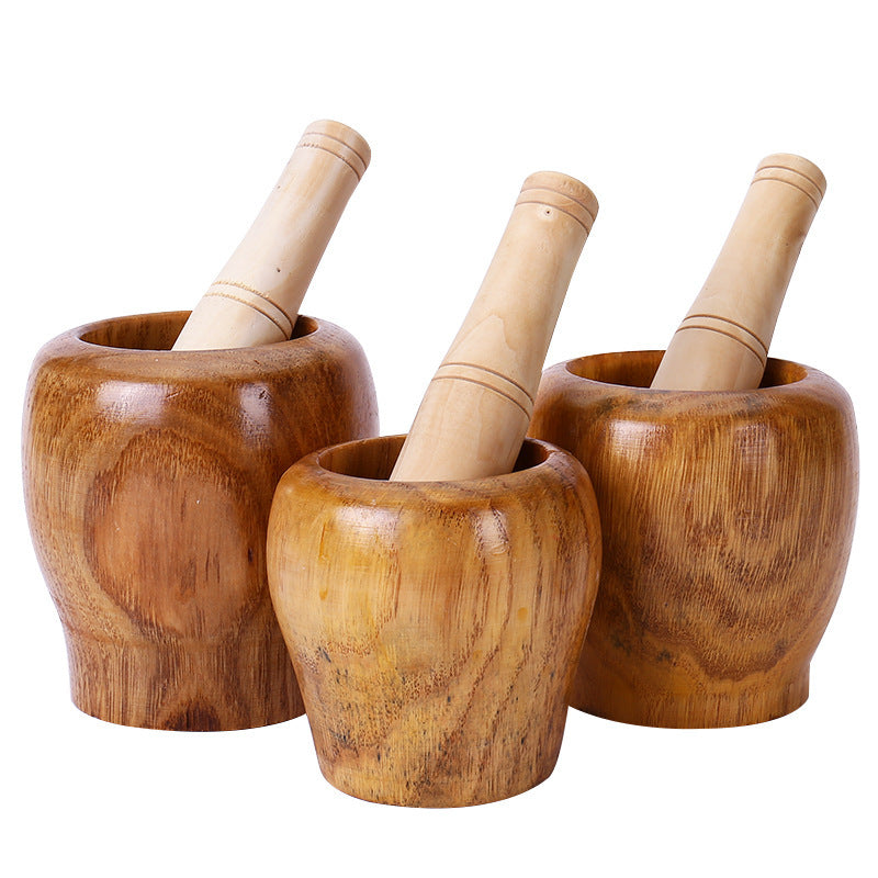 Wooden Garlic Masher and Mortar