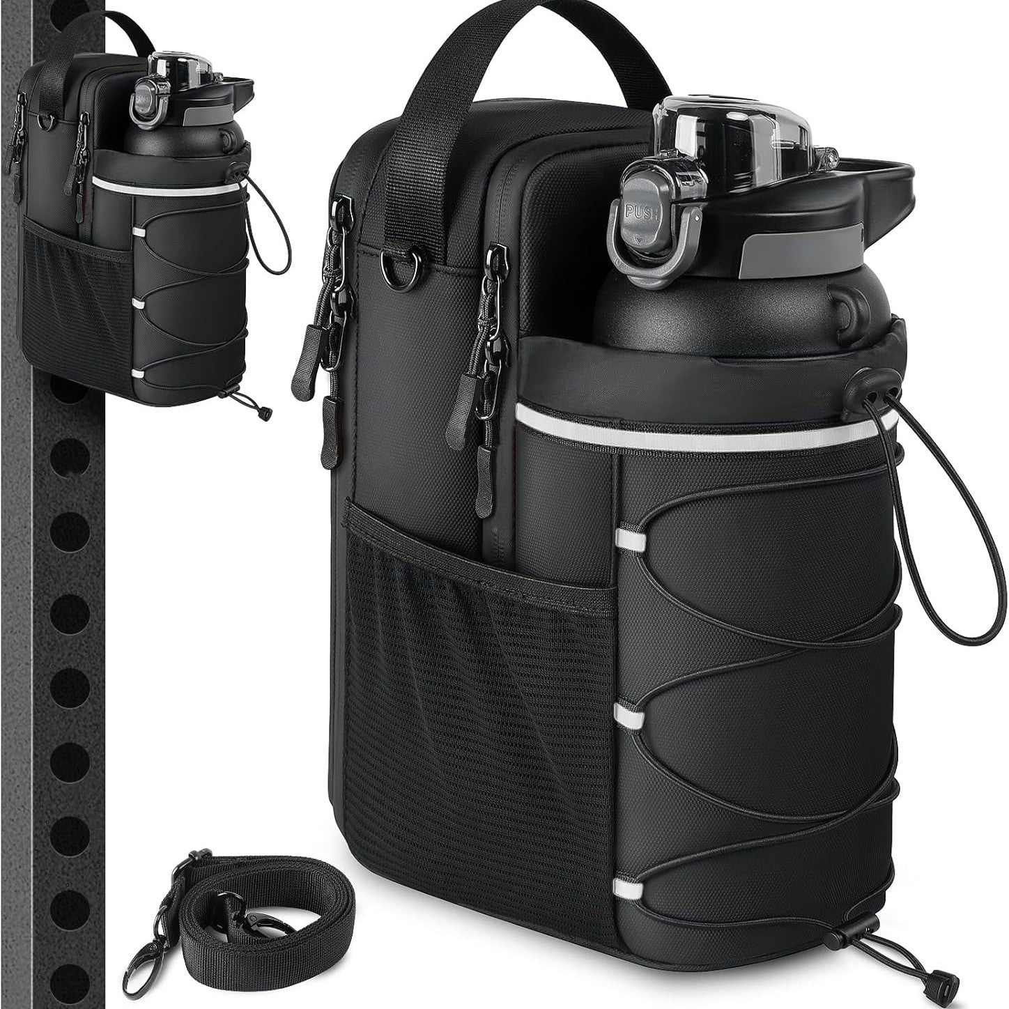 Magnetic Water Bottle Bag Fitness Storage