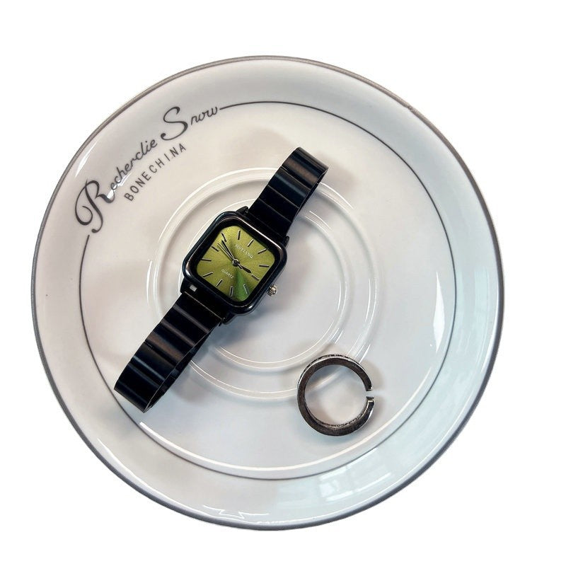 Minimalist Square Women Watch Steel Band