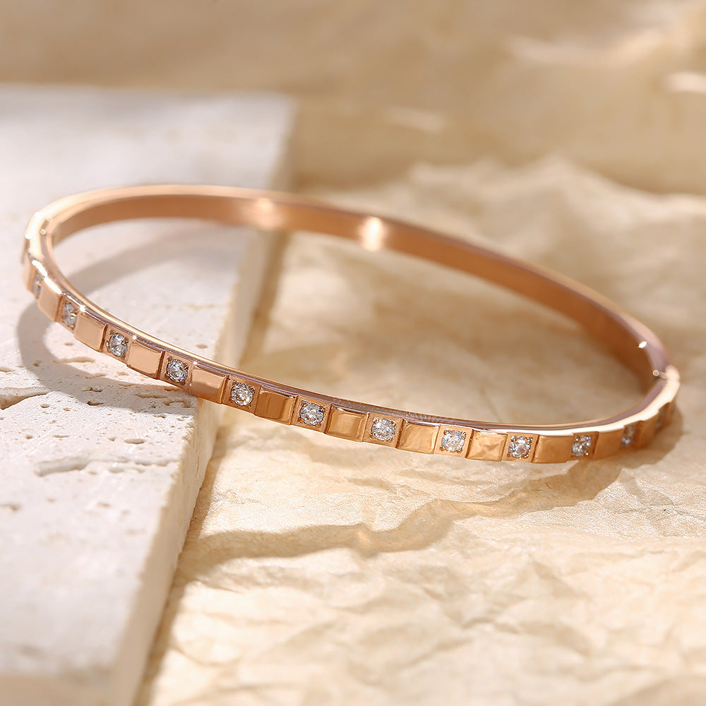Fashion Titanium Steel Zircon Bracelet